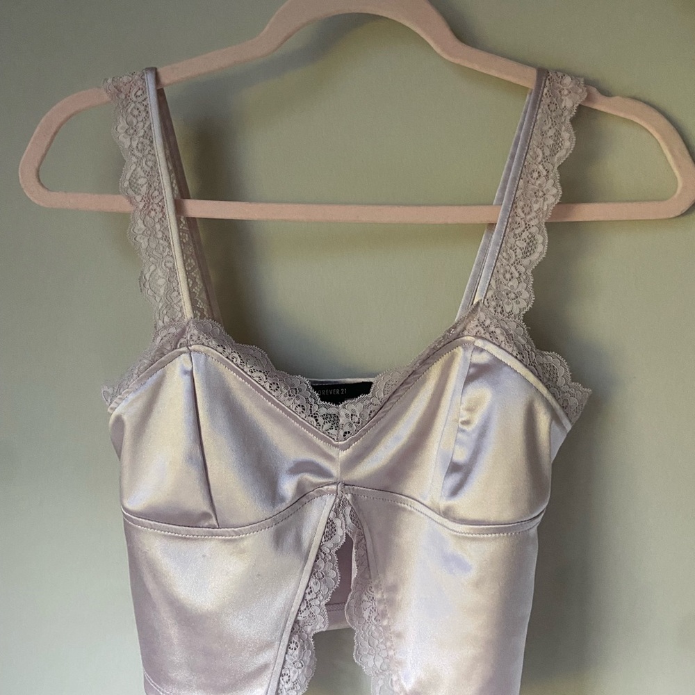 Forever 21 Satin Lace Chemise - Light Purple